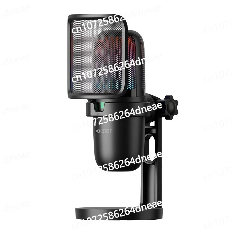 Gaming Microphone With Articulated Arm White Computer Condenser Mic For PC Mac Recording Podcasting Streaming New RGB USB