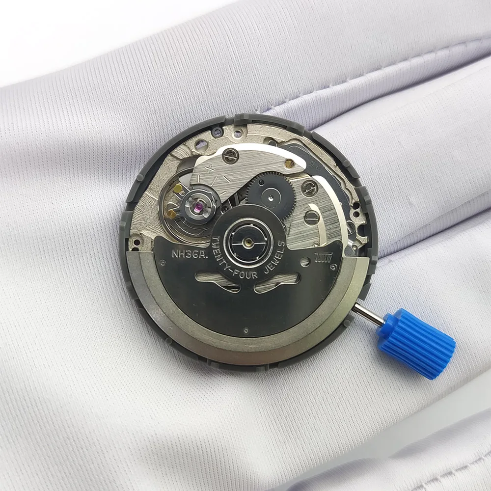 تقويم أبيض جديد NH36 24 جواهر تاج الحركة الأوتوماتيكية عند 3.0 و3.8 الساعة NH36 مجموعة جذع أجزاء الساعة