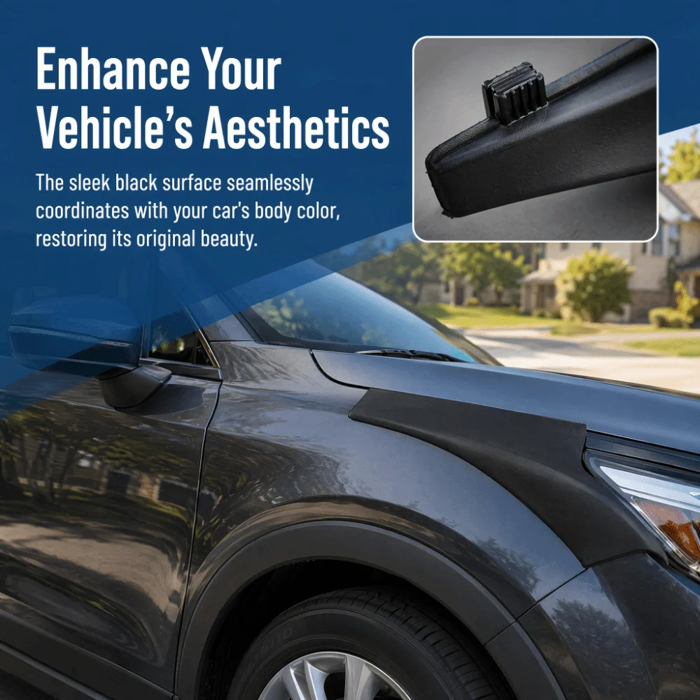 Black Hood Seal Trim ABS Left 53867-0R030，Right 53866-0R030 Engine Cover Strip Hood Rubber Panel for RAV4 2013-2018