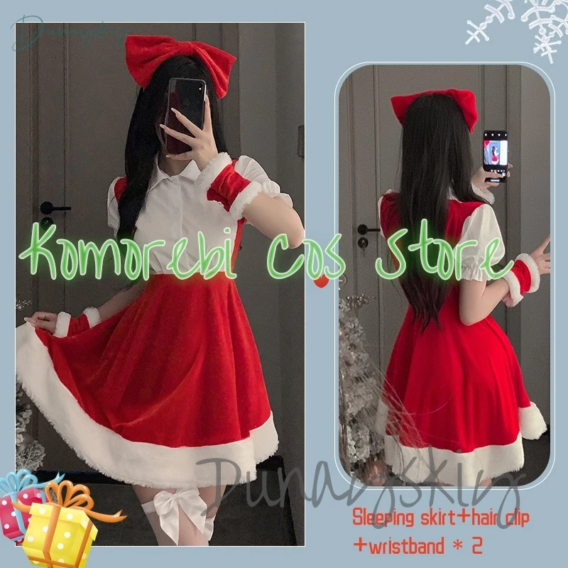 Women Christmas Sexy Rabbit Girl Costume Cosplay Santa Claus Robe Unifrom Suit Xmas Red Dress Erotic Lingerie Pajamas Nightgowns