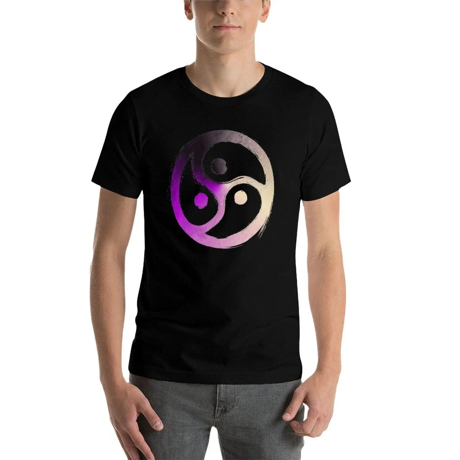 تي شيرت BDSM Triskelion Asexual Ace Aro Demi Pride تي شيرت للرجال من القطن الناعم الأساسي تي شيرت تي شيرت