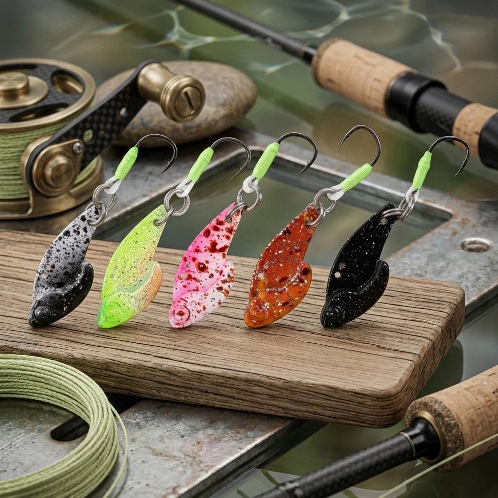 5pcs/set For Mini Vibration Fishing Lure 2.5g High-Frequency Metal Vib Vibration Bait Single Hook Jig Fishing Accessories