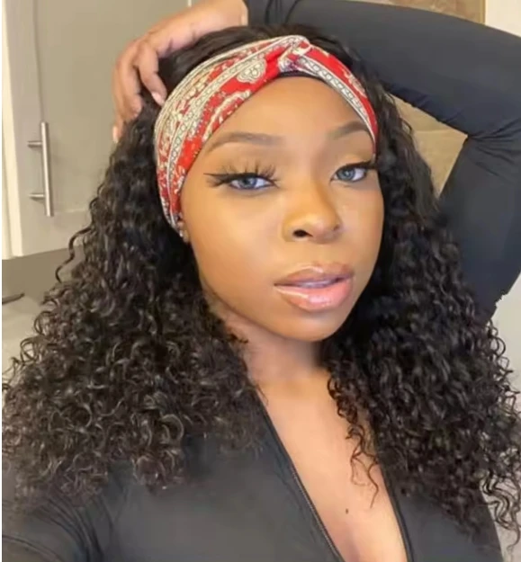 

Long Short Headband Wig Natural Black Bob Synthetic Hair Headband Wigs For Black Women passion twist Yaki Wave curly wis