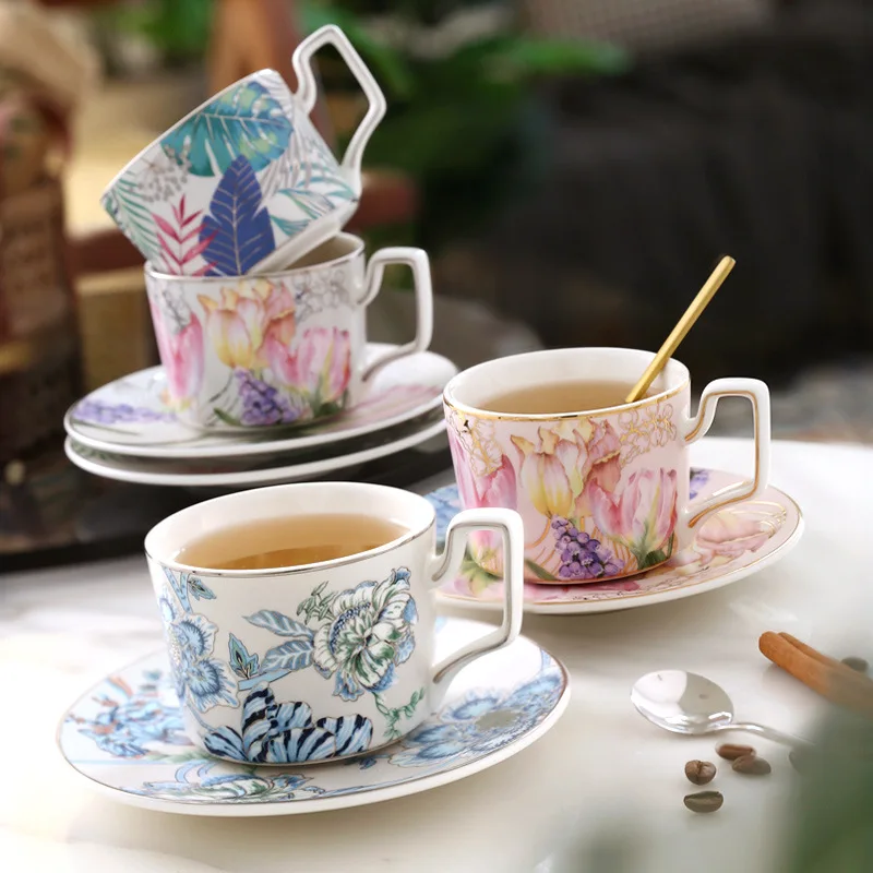 

European style rustic ceramic coffee cup set, French style personalized trendy water tea cup