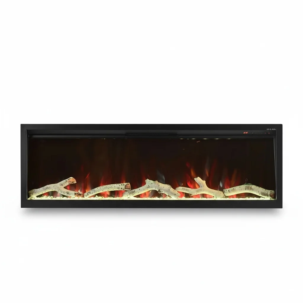 

Электрический камин с LED-подсветкой, 1240 x 440 мм, имитация пламени, регулируемая мощность, декоративный обогреватель во французском стиле