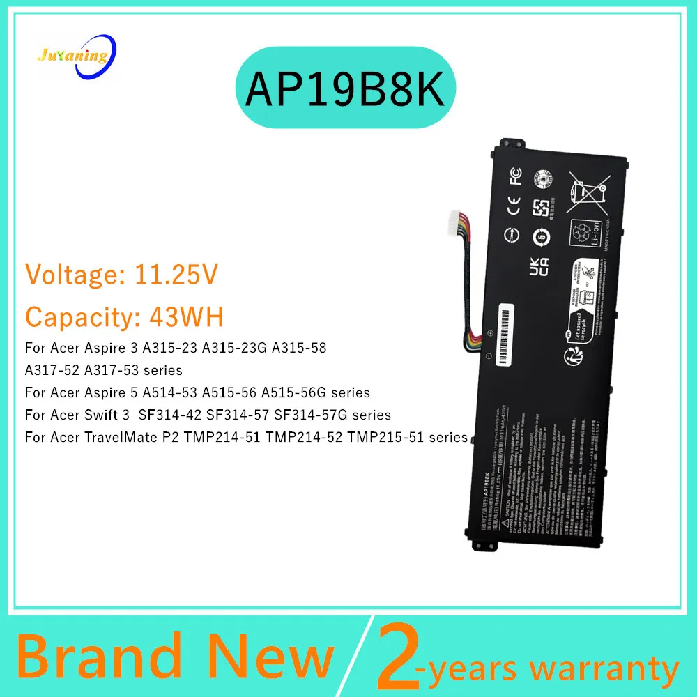 

Laptop battery For Acer Aspire 3 A315-23 A315-23G A315-58 A317-52 A317-53 5 A514-53 A515-56 Swift 3 SF314-42 series AP19B8K