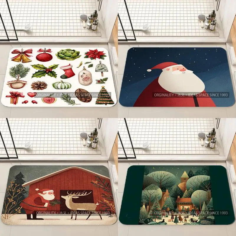 

Christmas Night Scene Mat Living Room Decoration Home Sofa Non-Slip Carpet Study Bedroom Tatami Children'S Soft Floor Mat