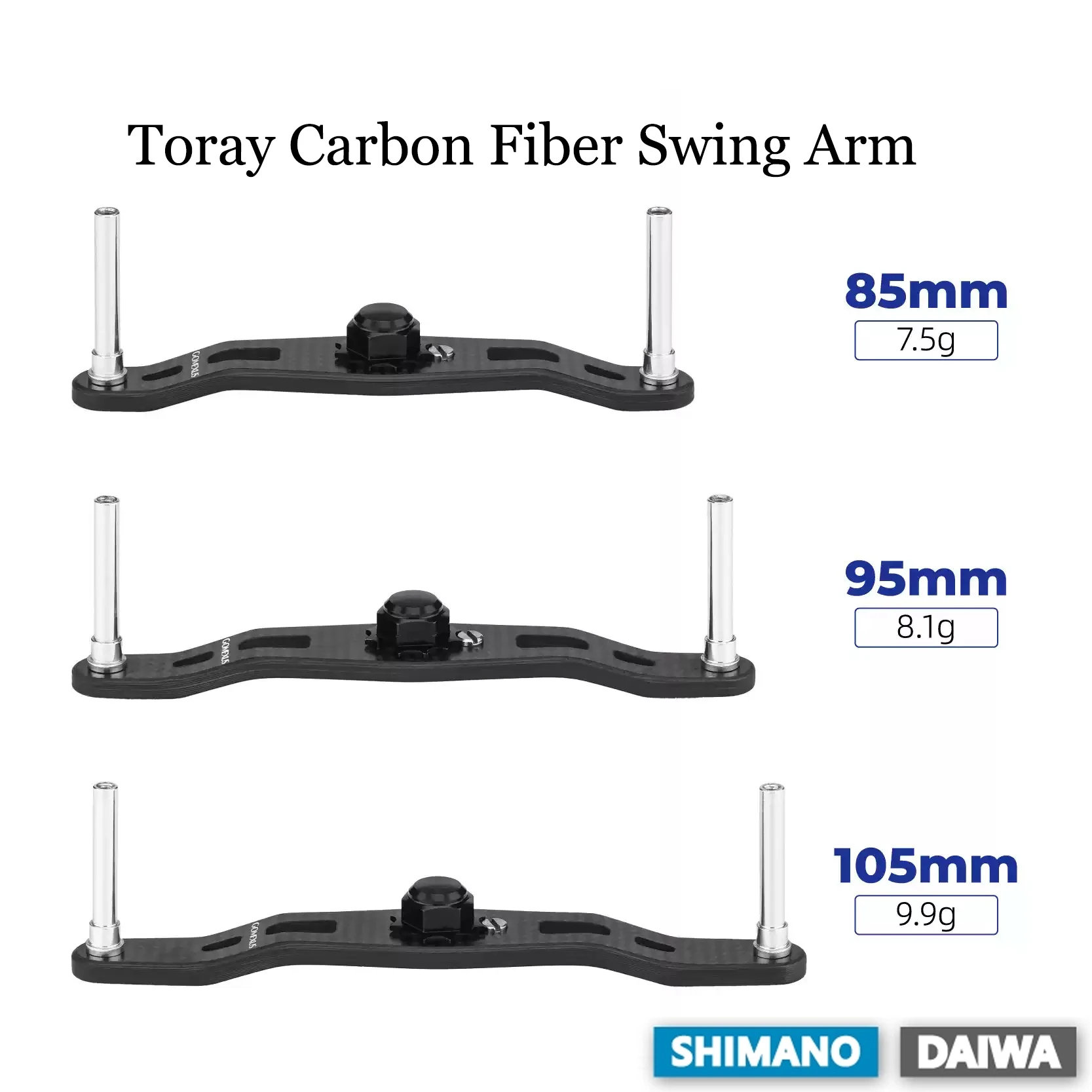 Gomexus Carbonfaser-Griff für Shimano Daiwa Angelrollen 95mm 100mm 105mm – Detail 4