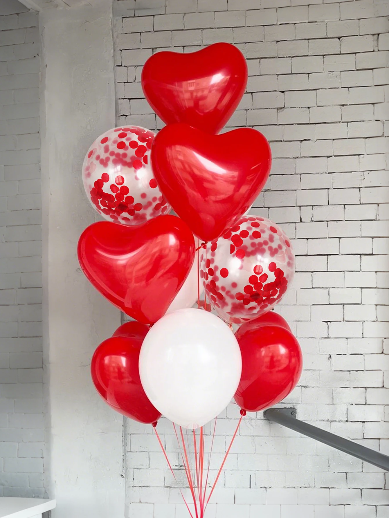 20-teiliges rotes herzförmiges Latex-Ballon-Set, Verlobungen, Hochzeiten, Geburtstagsfeiern, Jubiläen, Valentinstag