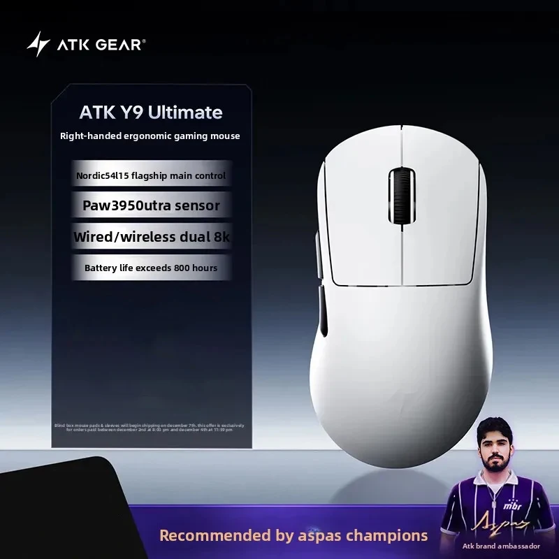 ATK Y9 Ultimate Pro Max マウス PAW3950 UItra 8K ゲームマスター