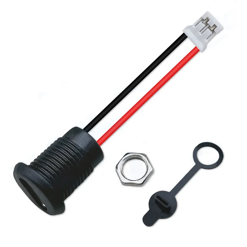 TYPE-C 2P soldering wire copper core with lock outer thread black with plastic ring wire length 160mm