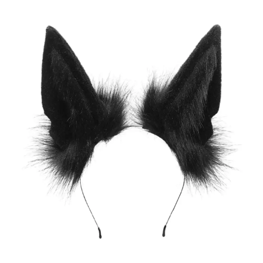 Tocado de orejas de lobo de felpa, diadema peluda de animales, accesorios de Cosplay, disfraz de Lolita, fiesta de Halloween, regalo