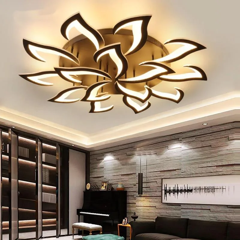 

Flower LED Chandeliers Dining Living Room Bedroom Nordic Style Minimalist Study Room Chandeliers Home Indoor Lighting Decor Lamp