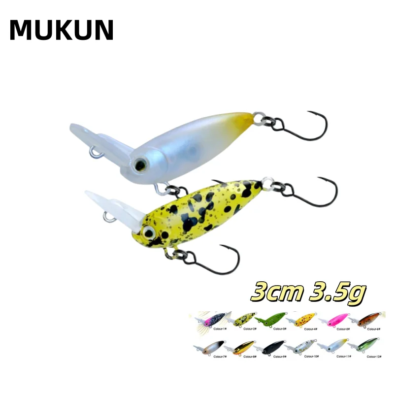 MUKUN 30mm3.5g Micro Minnow Fishing Lure Mini Crankbait  All Depth Wobblers For Trout Bass Fishing Lures