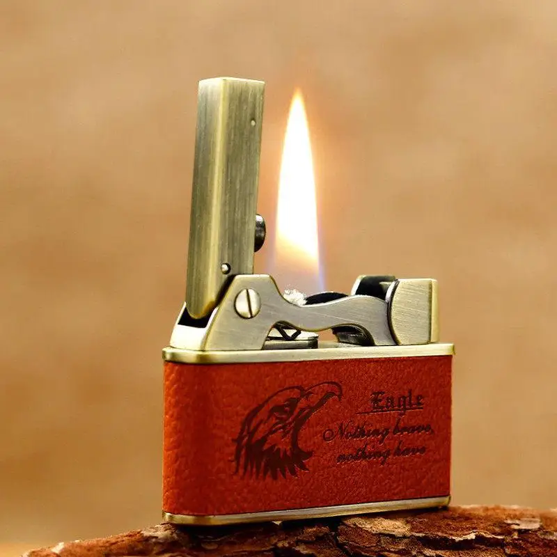 JOBON Vintage Retro Metal Oil Lighter Unique Classic Open Flame Lighter Smoking Accessories Men's Gift Practical Tool Feuerzeug