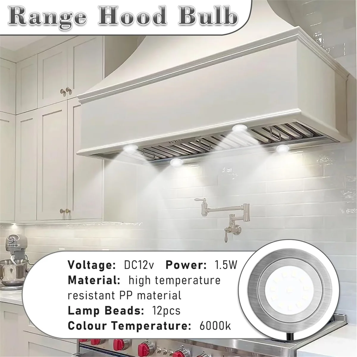 The New 2Pack1.5W Range Hood Light Bulbs,12VDC Kitchen Cooker Hood Light Bulbs,Kitchen Light Replacement 20W Halogen Light Bulbs