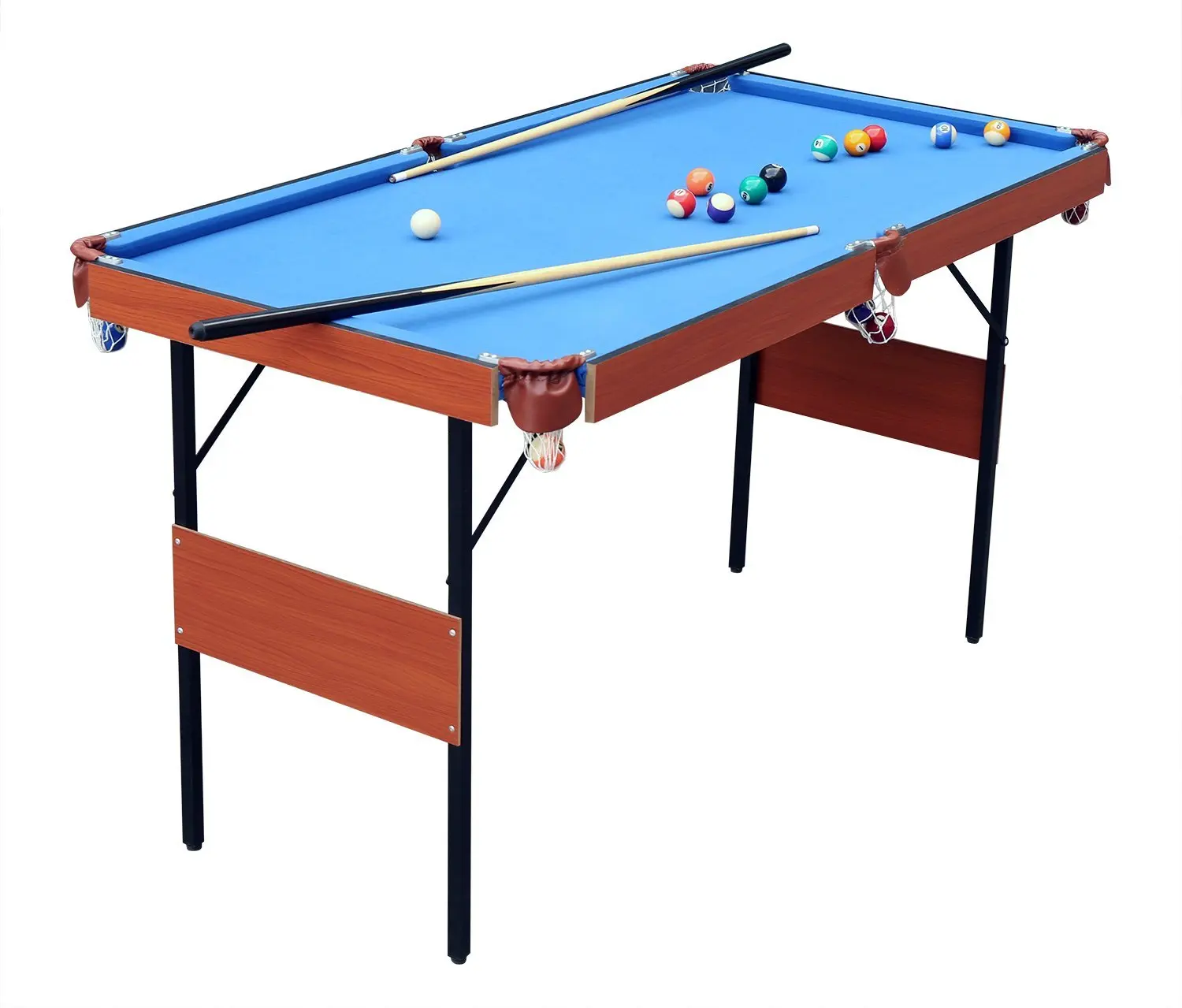 

1.6m Folding Kids Game Table Billiard Pool Table Foldable 60 Inch Snooker Billiard Table With Accessories