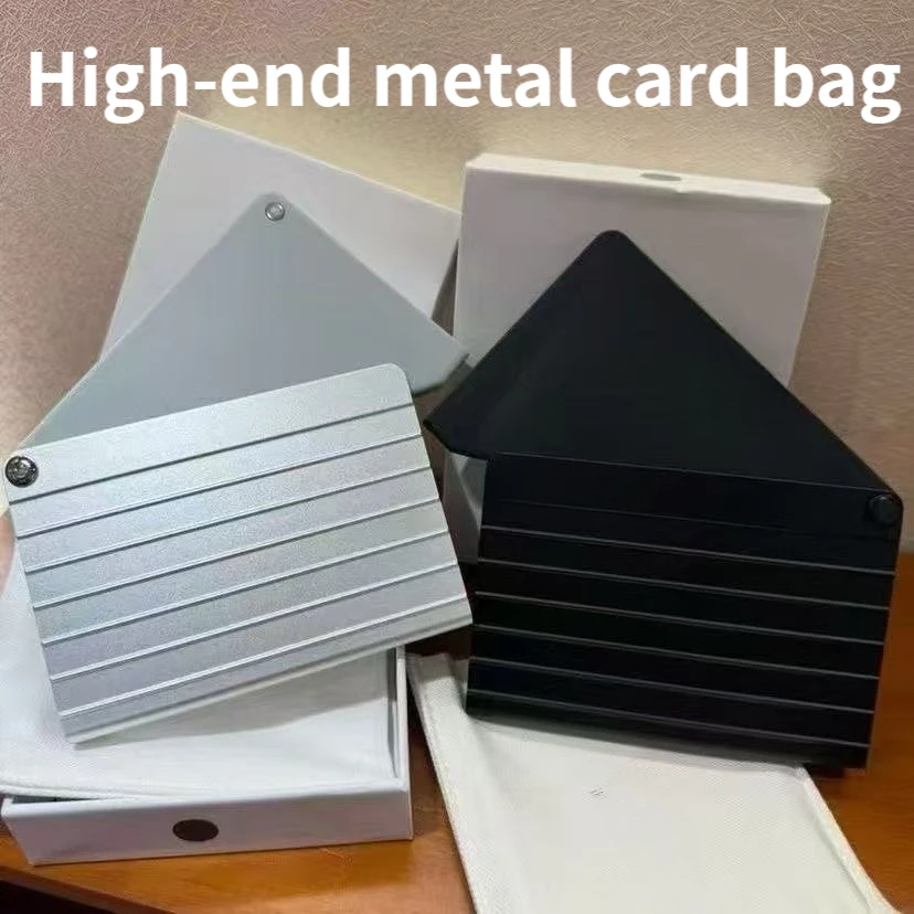 Unisex High-Grade Business Card Holder Aluminum-Magnesium Alloy Anti-Loss Fashion Trend Certificate Card Storage Organizer