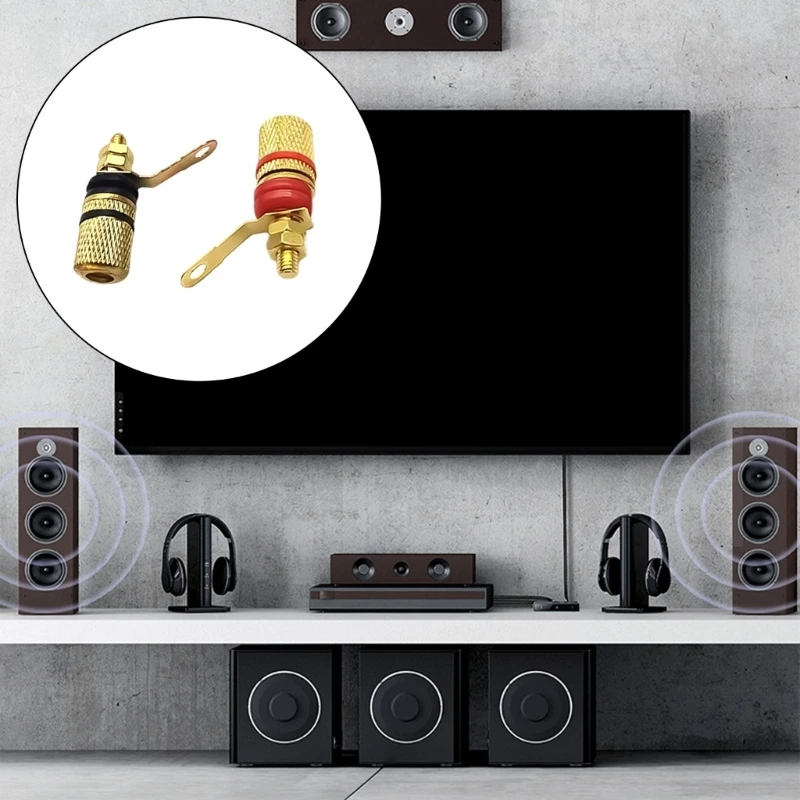 Banana Plug Connectors Sound Socket 4mm Binding Post For  Amplifiers Speaker Terminals Board Gold Plated Electronic Adapter