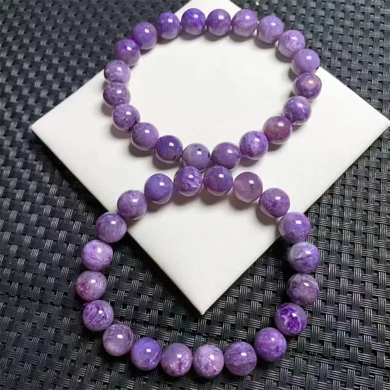 10MM Natural Charoite Bracelet Crystal Women Healing Fashion Jewelry Single Circle Elastic Rope Gifts