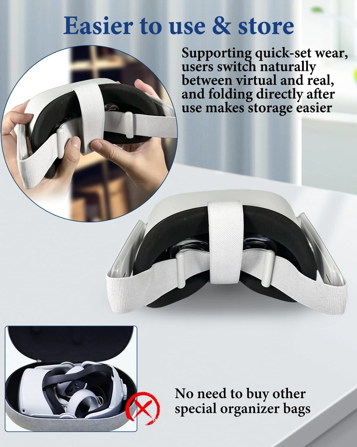 Kopfband für Oculus Quest 2-Headset, Ersatz-Kopfband, kompatibel mit Meta Quest 2 Headstrap und Oculus Quest 2 – Detail 6