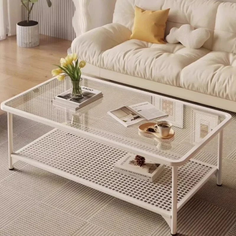 

Coffee table living room home light luxury modern simple Internet celebrity high sense small apartment cream wind tempere