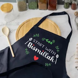 start with bismillah kitchen apron Eid Ramadan Mubarak Kareem gift happy Al Adha Muslim Islamic family dinner Party decoration