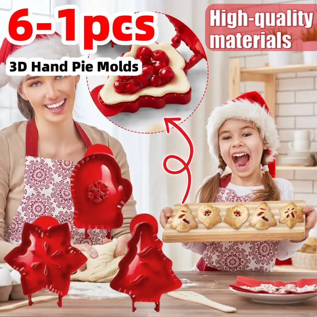 

Мини-ручные формы для пирогов, 3D рождественская елка, снежинки, карманная форма для выпечки пирогов, антипригарная пищевая маленькая форма для приготовления теста, инструменты