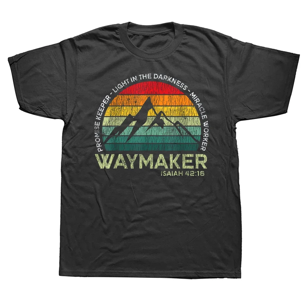 Funny Vintage Waymaker Promise Keeper Worker Christian T Shirts Cotton Streetwear Short Sleeve Jesus Gifts T-shirt Mens Clothing