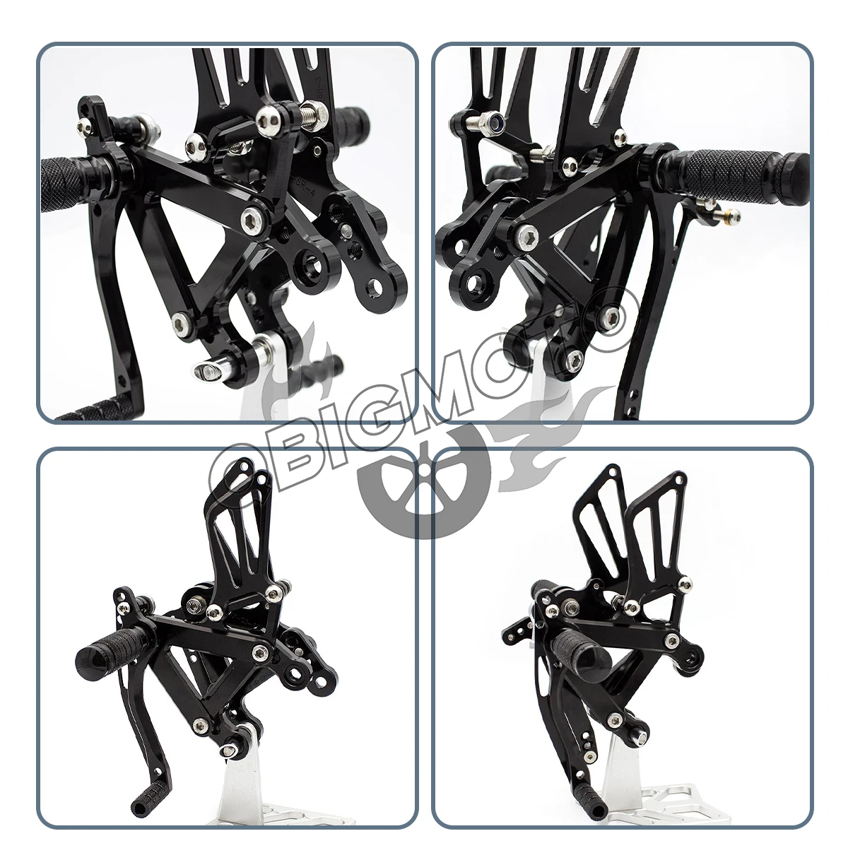 Motorcycle Rearset Footpeg Rear Footrest Foot Pegs Pedal Rearsets CNC Adjustable For KAWASAKI ZX6R ZX636 2004 2003 ZX 6R 636 view 2