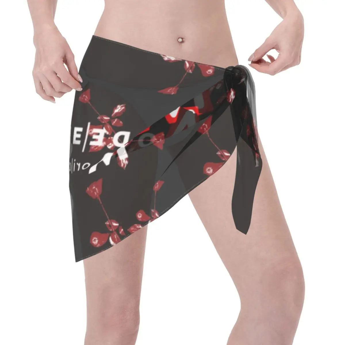 Benutzerdefinierte Depeche Cool Mode Frauen Kurze Sarongs Strand Wrap 3D Gedruckt Musik Für Bademode Strand Bikini Wrap Kleid Badeanzug Coverups