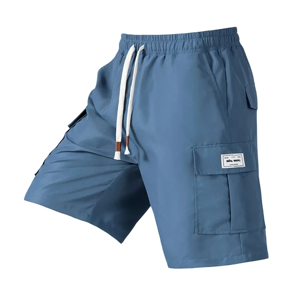 

2026 Summer Men's Multi Pocket Cargo Shorts Drawstring Waist Male Short Pants Streetwear Sports Casual Shorts Mens Clothing