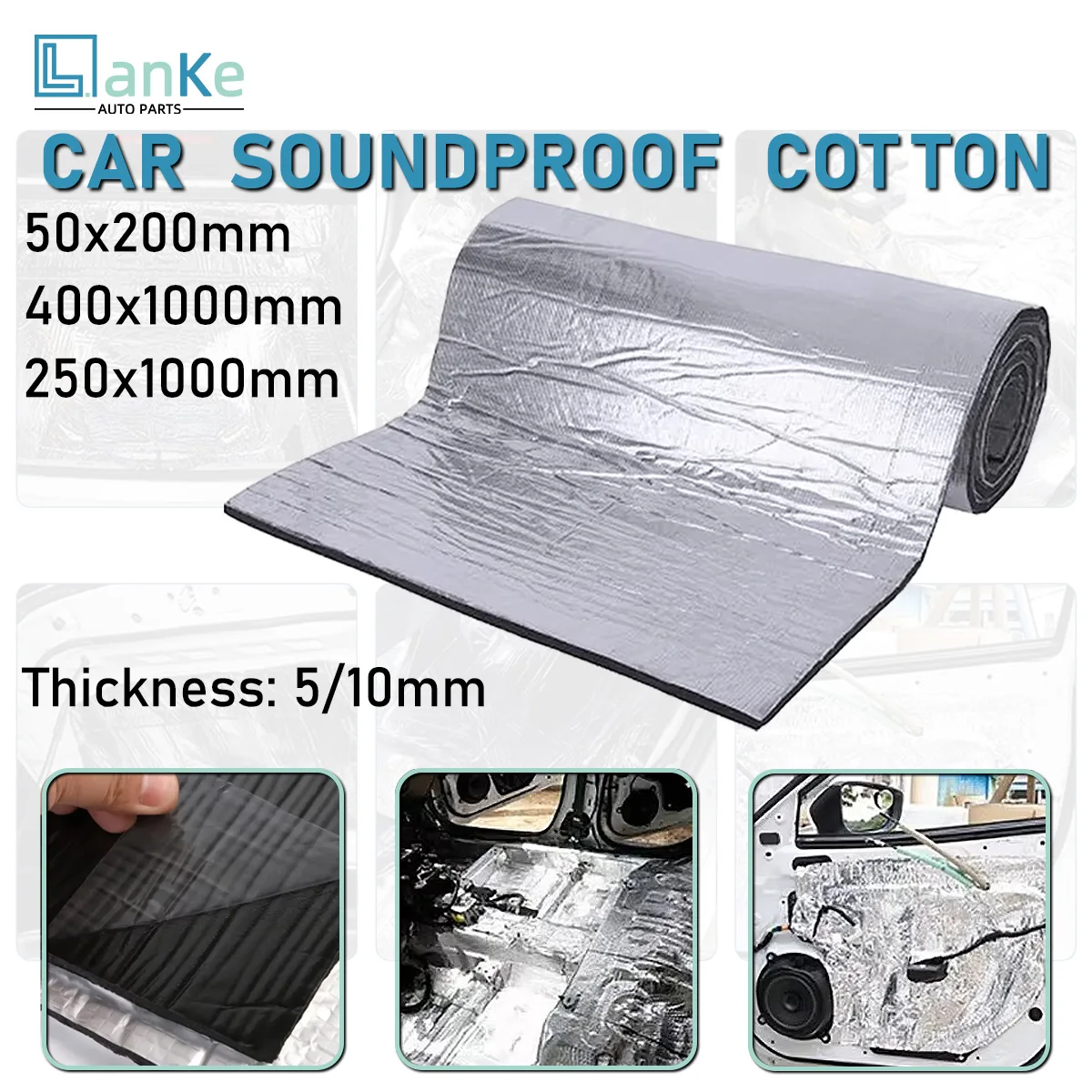Lanke High Density Foam Soundproofing Pad For Automobiles Aluminum Foil Insulation Double-Layer Waterproof Soundproofing With