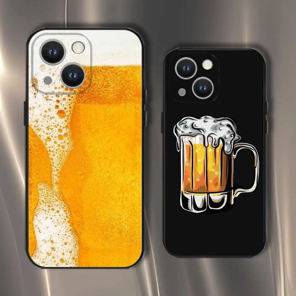 

Beer Alcohol Phone Case For iPhone 16,15,14,13,12,11,Pro,XS,Max,XR,Plus,E,SE4,Mini Black Soft Cover
