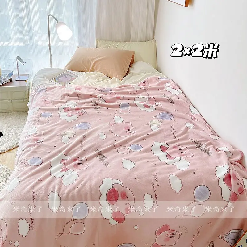 Japanese Style Printed Kirby Toys Blanket Miniso Star Kirby Pillow Blanket Office Nap Blanket Bedding Portable Travel Blanket