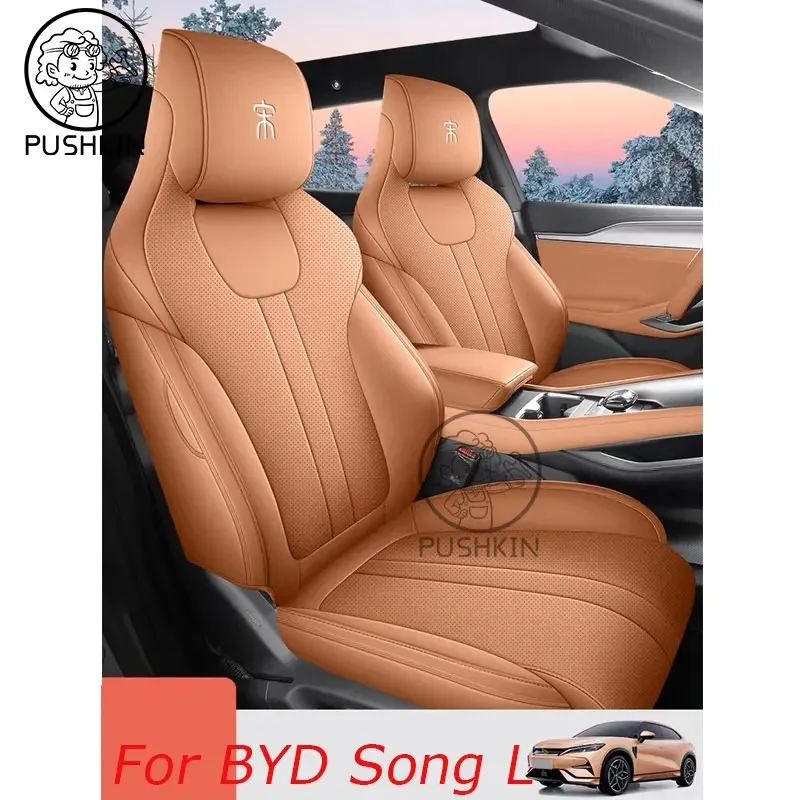 

Custom Fit Car Accessories Seat Covers For 5 Seats Full Set Top Quality Leather Specific For BYD Song L 2024 2025