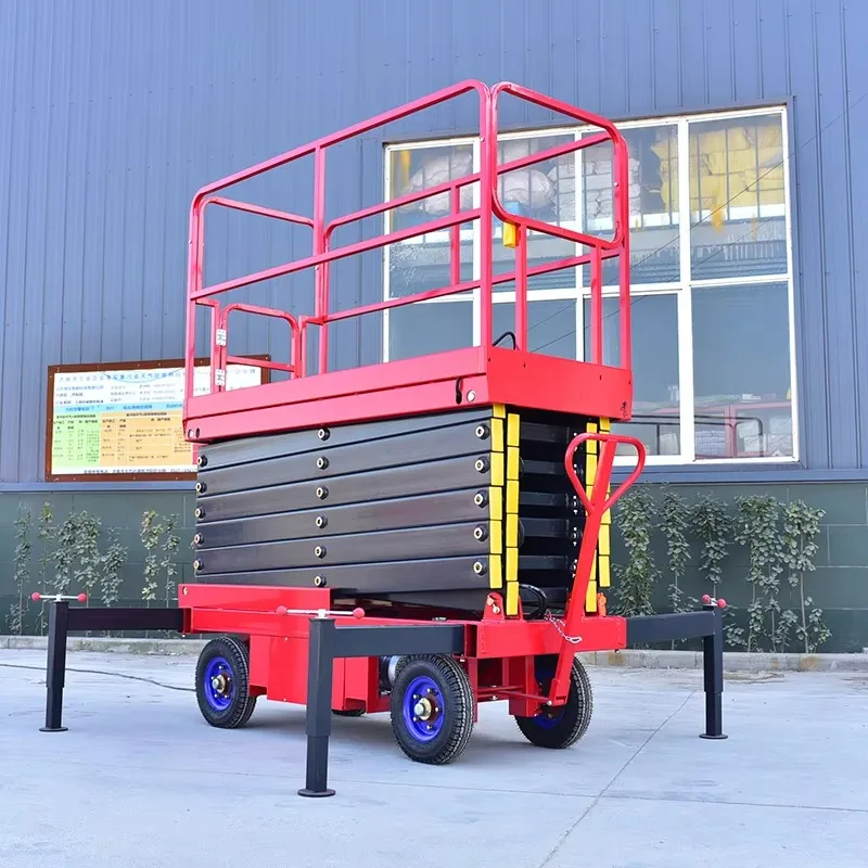 Customized Mobile Scissor Lift Platform 20m 350kg Electric High Strength Steel Aerial Construction Work