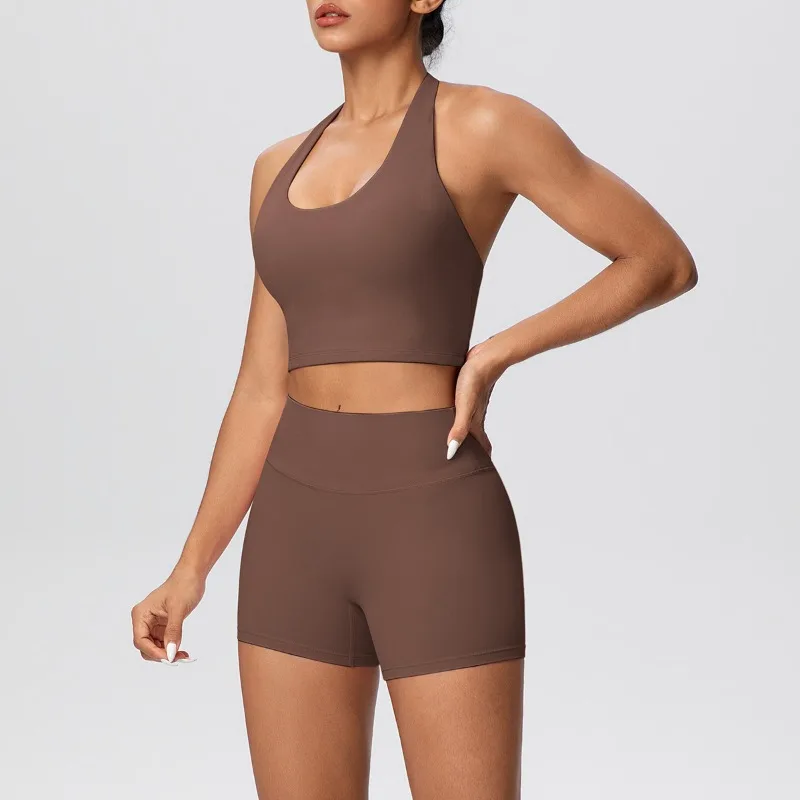 

2 Pcs Women's Seamless Yoga Set Sports Fitness Gym 2-piece Set Vest Long Pants Tracksuit High Waist Slim Fit Bodysuit