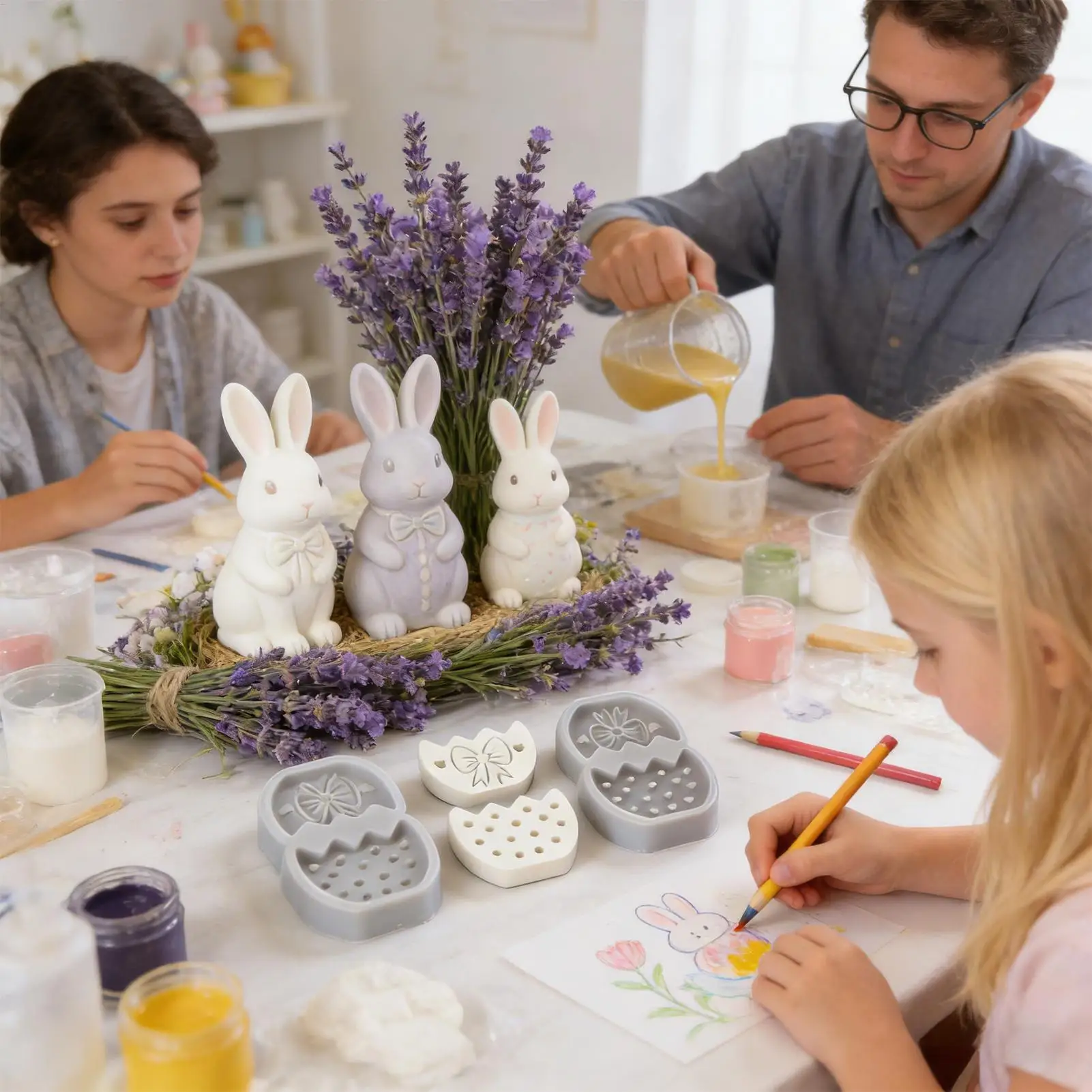 

Пасхальные силиконовые формы, многоразовые гибкие инструменты для рукоделия, литье эпоксидной смолы, формы для пасхальных яиц для смолы, эпоксидный воск, пластырь, домашний декор