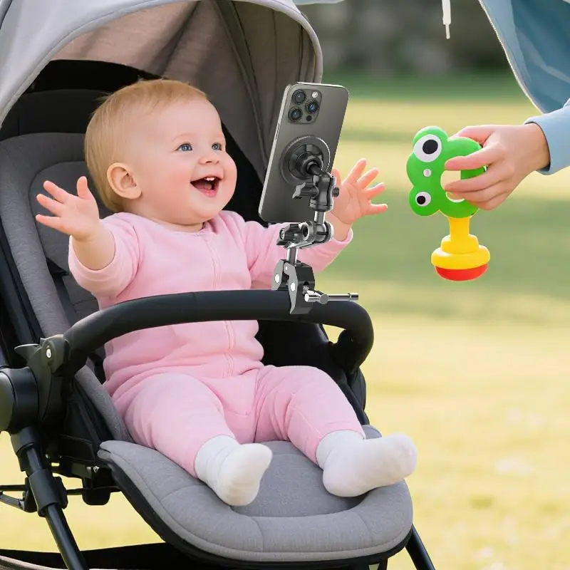 Magnetischer Handyhalter Vollmetall Rutschfester Telefonhalter für Fitness-Studio Laufband Spinning-Bike Kinderwagen Rollstuhl – Detail 1
