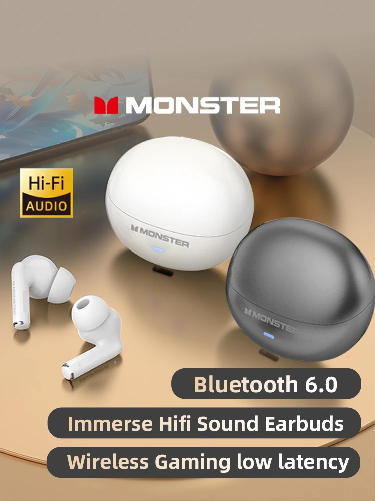 Monster MQT39 TWS sans fil Bluetooth 6.0 écouteurs Hifi stéréo écouteurs réduction du bruit casque de sport de jeu avec micro