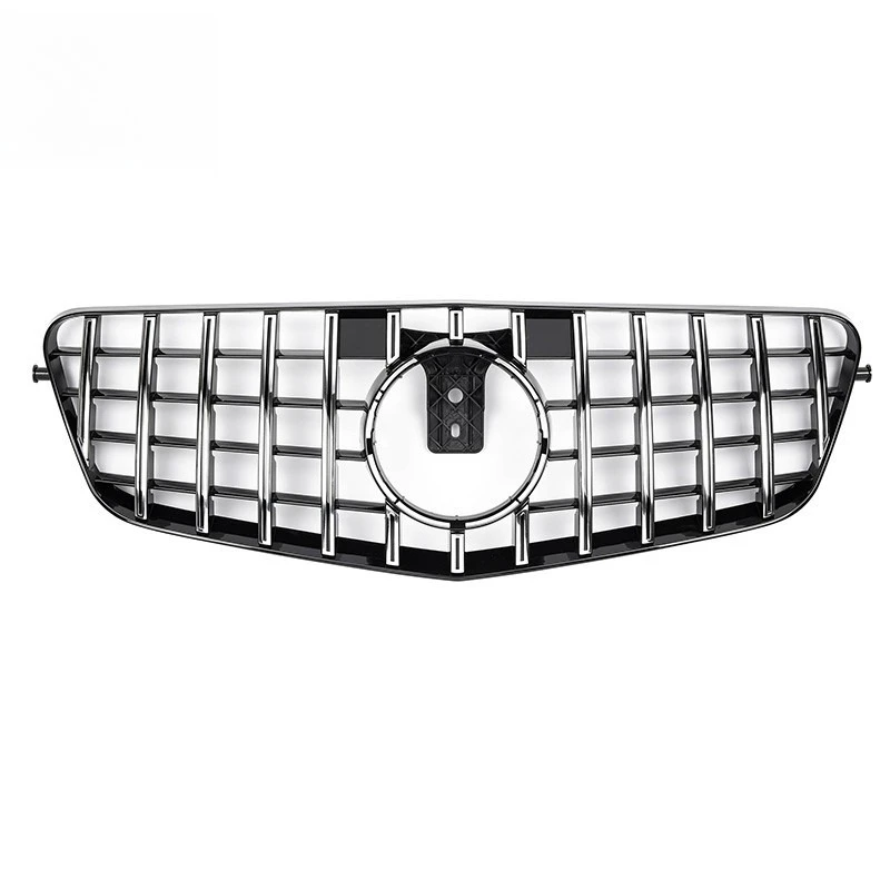 For Mercedes-Benz E-Class W212 2009–2013 GT Style Front Grille Upgrade AMG Double Horizontal Bar Mesh Grill Replacement Trim
