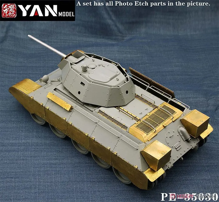 يان نموذج أجزاء محفورا الصور ، واثنين في واحد ، PE-35030 ، 1/35 مقياس ، T34-76 ، نموذج الحدود BT-009