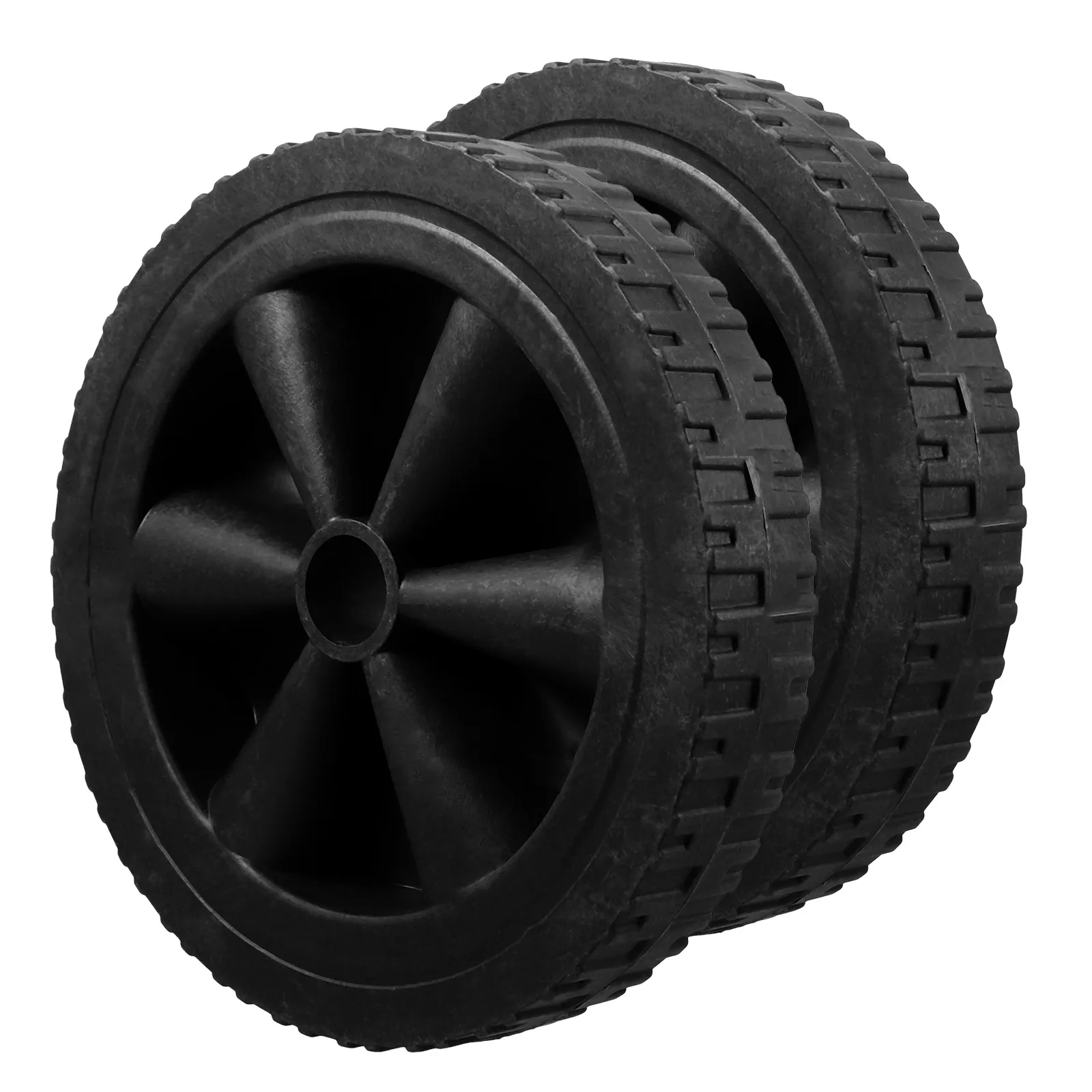 

2pcs 8.8 Inch Grill Wheels Replacement Heavy-Duty Gas Bbq Caster Wheels Black Plastic Durable Strong Load Capacity Easy Install