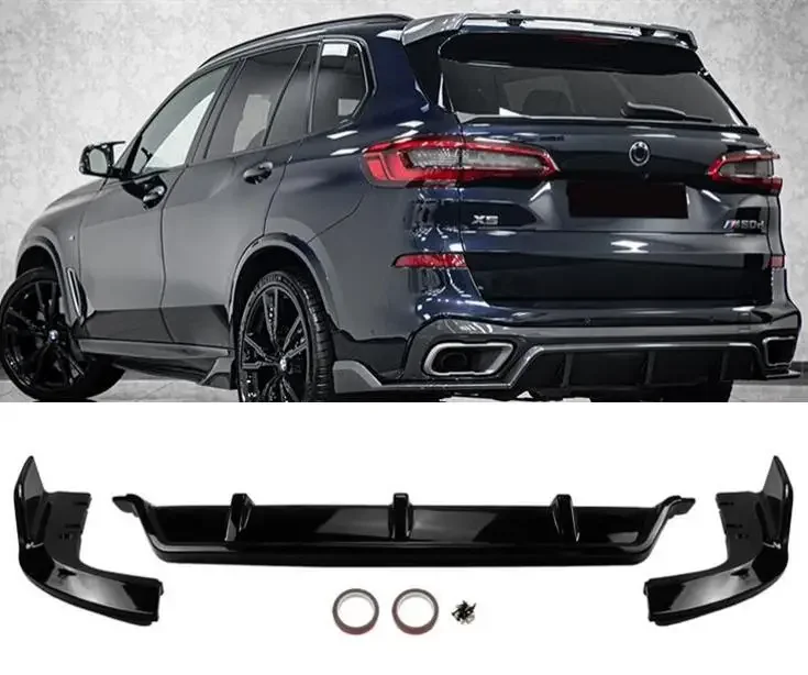 3PCS/SET ABS CARBON REAR BUMPER SPOILER LIP SPLITTERS DIFFUSER For BMW X5 G05 2019 2020 2021 2022 2023