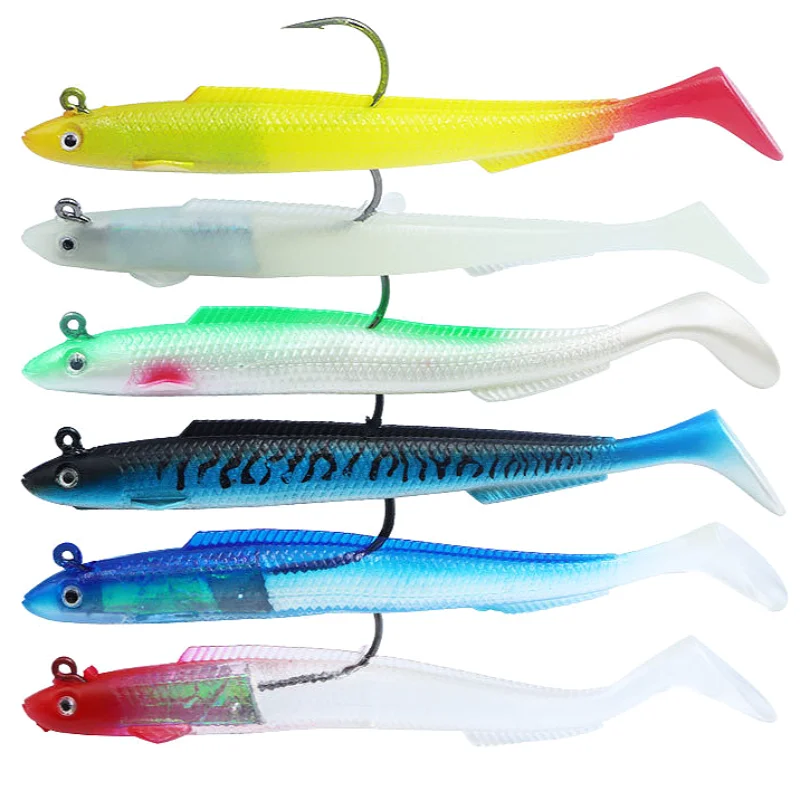 

Silicone Soft Bait T Tail Luya Electric Eel 6pcs/150mm 30g Fishing Swimbait Bass Pike Trout Artificial Lure Tool Wobbler Tackle