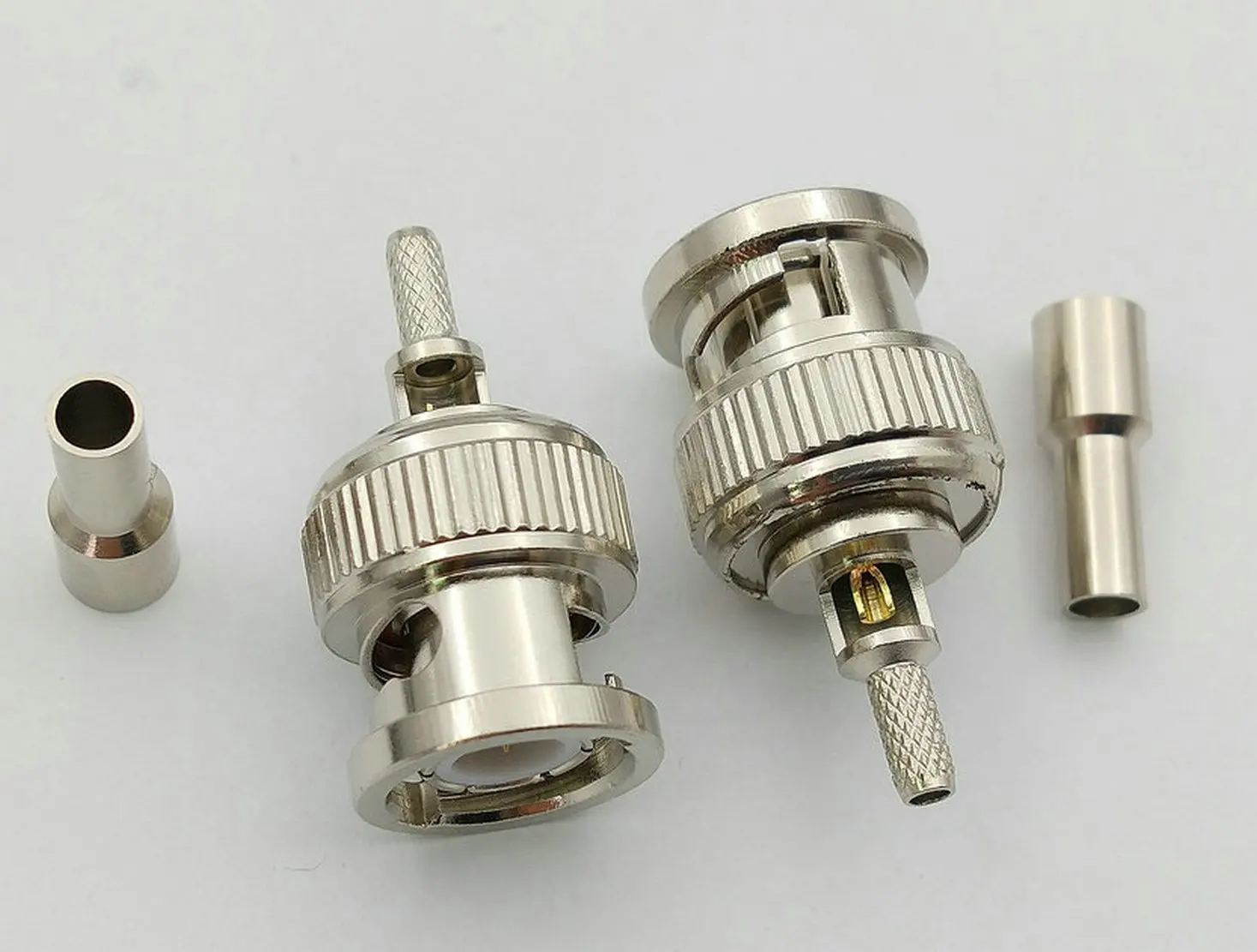 5pcs copper BNC Male Plug Window Crimp for RG174 RG316 RG179 Cable ADAPTER 50 Ohm