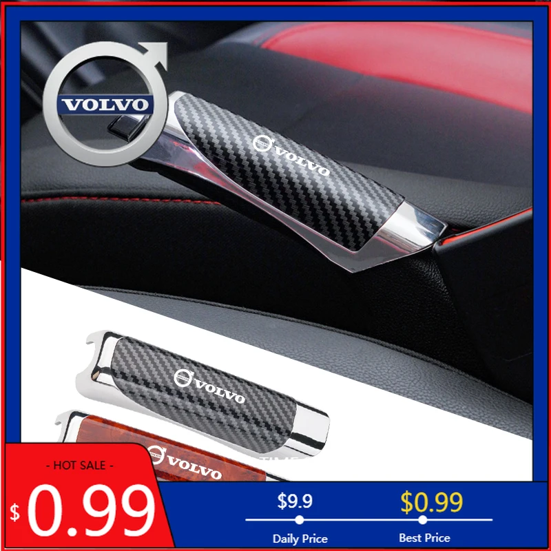 

Universal Bracket Carbon Fiber Car Gear Handbrake Cover Interior Accessories For Volvo R Design XC90 XC60 S60 V40 XC40 V60 V50 S