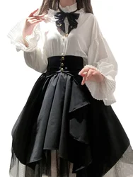Japanese and Korean Lolita Gothic Shirt Skirts Vintage Kawaii Irregular Cosplay Costumes Girdling Skirt Street Goddess Suit 2024