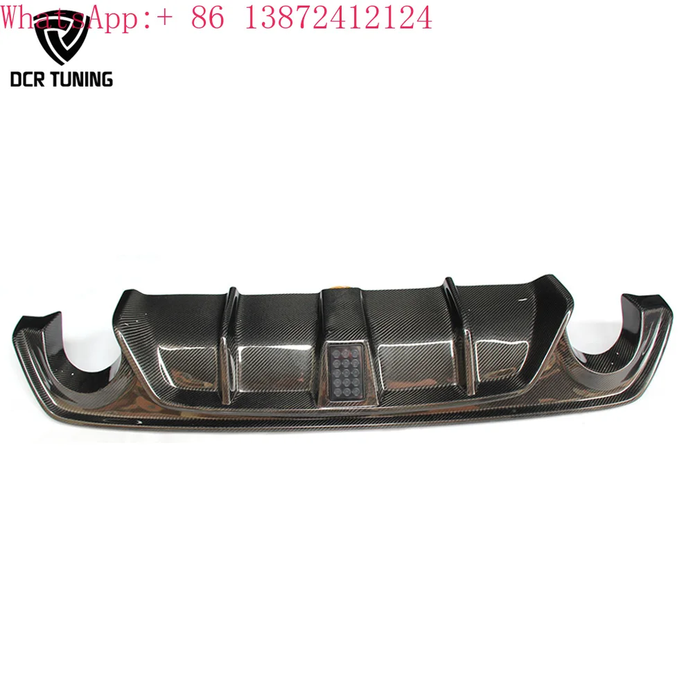 

2018+ Q50 Popular Rear Diffuser Carbon Fiber Rear Bumper Diffuser Lip With LED for Infiniti Q50 Sport Real Carbon Exhaust Cover
